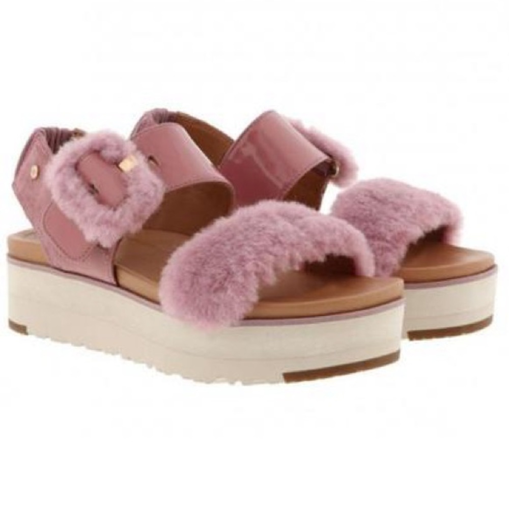 Ugg Australia Le Fluff Chella Slingback Sandals light Pink Size 7 - Picture 3 of 12